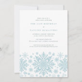 Invitation 21e anniversaire Surprise Party Blue Snowflake (Devant)
