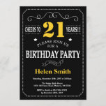 Invitation 21e anniversaire Tableau noir et jaune<br><div class="desc">21e Invitation Anniversaire Typographie Noire et Jaune. Tableau de bord. Arrière - plan noir et blanc. Anniversaire adulte. Hommes ou femmes, anniversaire. Enfants Garçon ou fille Ado Anniversaire adolescente Invitation . 13e 15e 16e 18e 20e 21e 30e 40e 50e 60e 70e 80e 90e 100e. N'Importe Quel Âge. Pour plus de...</div>