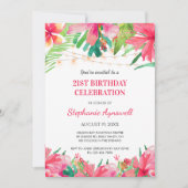 Invitation 21e anniversaire Tropical String Lights Hawaiian (Devant)