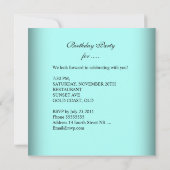 Invitation 21e anniversaire Turquoise noir blanc Polka Dot Bo (Dos)