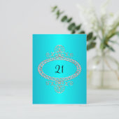Invitation 21e anniversaire Turquoise & Silver Metal (Debout devant)