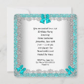 Invitation 21e Anniversaire Turquoise talon Chaussure argent  (Dos)