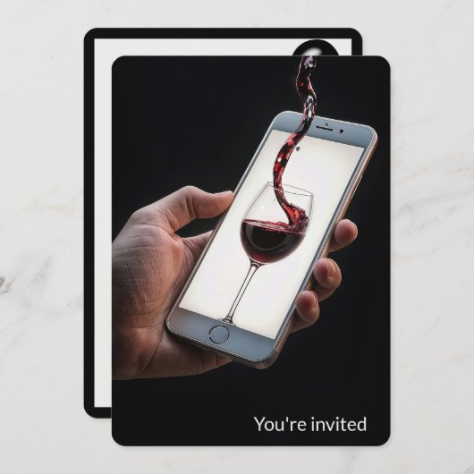 Invitation 21e Anniversaire Vin de fête sur écran Smartphone (Devant / Derrière)