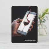 Invitation 21e Anniversaire Vin de fête sur écran Smartphone (Debout devant)