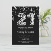 Invitation 21e anniversaire Zebra Imprimer Ballons avec Confe (Debout devant)