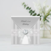 Invitation 21e fête d'anniversaire Bijou de perle blanche (Debout devant)