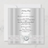 Invitation 21e fête d'anniversaire Bijou de perle blanche (Dos)