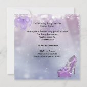 Invitation 21e fête d'anniversaire blanc Lilac Martini violet (Dos)