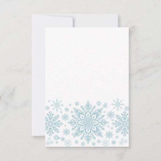 Invitation 21e fête d'anniversaire Blue White Snowflake hiver (Dos)