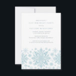 Invitation 21e fête d'anniversaire Blue White Snowflake hiver<br><div class="desc">Des flocons de neige bleu très élégants créent une jolie bordure le long du fond de cette invitation à l'anniversaire adulte. Moderne et minimaliste,  le design est ouvert et aéré. L'esthétique contemporaine plaira à tous les âges.</div>
