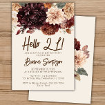 Invitation 21e fête d'anniversaire Brown Beige Ivory Floral<br><div class="desc">beige Brown sur fleurs d'ivoire floral 21e anniversaire invitation pour une fête d'anniversaire amusante</div>