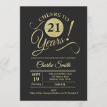 Invitation 21e fête d'anniversaire - Chalkboard Gold<br><div class="desc">21e Anniversaire Invitation de fête en fausse parties scintillant or et motif noir tableau noir. Design moderne et simple,  parfait pour une soirée élégante. Salut à 21 ans ! Peut être personnalisé à tout âge! S'il vous plaît,  envoyez-moi un message si vous avez besoin d'une personnalisation plus poussée.</div>