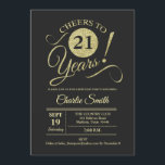 Invitation 21e fête d'anniversaire - Chalkboard Gold<br><div class="desc">21e Anniversaire Invitation de fête en fausse parties scintillant or et motif noir tableau noir. Design moderne et simple,  parfait pour une soirée élégante. Salut à 21 ans ! Peut être personnalisé à tout âge! S'il vous plaît,  envoyez-moi un message si vous avez besoin d'une personnalisation plus poussée.</div>