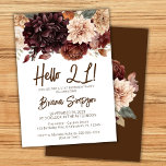 Invitation 21e fête d'anniversaire Fleurs beiges Brown Floral<br><div class="desc">Fleurs beiges Brown florale 21e anniversaire invitation pour une fête d'anniversaire amusante</div>