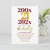 Invitation 21e fête d'anniversaire moderne (Debout devant)