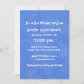 Invitation 21e fête d'anniversaire moderne Rouge Blanc Bleu B (Dos)