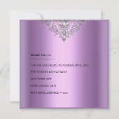 Invitation 21e fête d'anniversaire Purple Lilac Silver White (Dos)