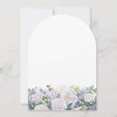 Invitation 21e fête d'anniversaire Rose blanche bleu floral (Dos)