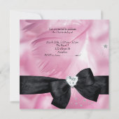 Invitation 21e fête d'anniversaire rose noir blanc (Dos)