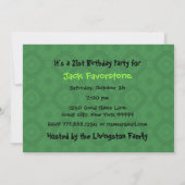 Invitation 21e fête moderne d'anniversaire Green and Black W1 (Dos)