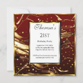 Invitation 21e Gold Stars de Bourgogne fête d'anniversaire (Dos)