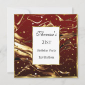 Invitation 21e Gold Stars de Bourgogne fête d'anniversaire (Devant)