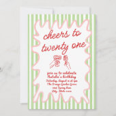 Invitation 21e Main Tirages colorés Amusants Anniversaire (Devant)