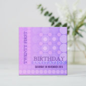 Invitation 21e Motif de points funky Pink+Lilac Anniversaire (Debout devant)