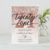 Invitation 21e Parties scintillant Champagne Anniversaire (Debout devant)