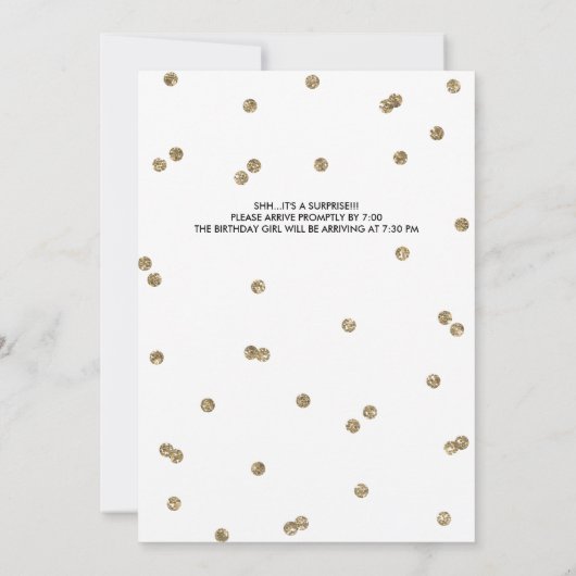 Invitation 21e Parties scintillant Confetti Surprise Party In (Dos)