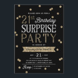 Invitation 21e Parties scintillant Confetti Surprise Party In<br><div class="desc">Cette invitation chic et élégante du 21e anniversaire du Parti surprise présente un élégant thème de confetti de parties scintillant d'or rose avec une typographie moderne. Customiser la couleur du arrière - plan pour correspondre à la couleur du thème d'événement. Pour une invitation encore plus mémorable, choisissez une forme découpée...</div>