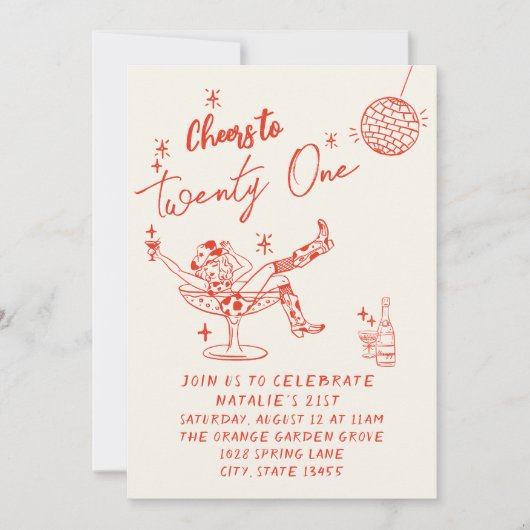 Invitation 21e photo côtière de la vilebrequin tirée à la mai (Devant)