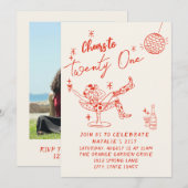 Invitation 21e photo côtière de la vilebrequin tirée à la mai (Devant / Derrière)