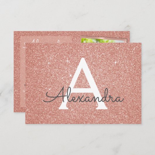 Invitation 21e Sparkle Rose Gold Blush Pink Photo (Devant / Derrière)