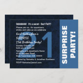 Invitation 21e SURPRISE Anniversaire Fête Moderne de minuit B (Devant / Derrière)
