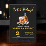 Invitation 21e Whiskey Bourbon fête d'anniversaire pour adult<br><div class="desc">Levez un verre pour célébrer avec style avec cette invitation pour la fête d'anniversaire du Whiskey Adulte Bourbon. Dotée d'un design rustique mais sophistiqué inspiré par les étiquettes classiques du whisky, cette invitation est parfaite pour les amateurs d'esprits fins. Avec une typographie audacieuse et des tons riches et terreux, il...</div>