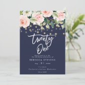 Invitation 21ème anniversaire de marine rustique florale de (Debout devant)