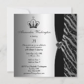 Invitation 21ème anniversaire de princesse Crown Zebra (Dos)