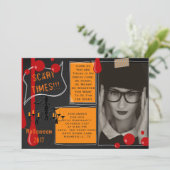 Invitation 21ème anniversaire effrayant Halloween avec (Debout devant)
