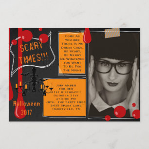 Invitation 21ème anniversaire effrayant Halloween avec