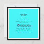 Invitation 21ème bleu simple de fête d'anniversaire de (Dos)