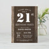 Invitation 21ème bois rustique de cru d'invitation (Debout devant)