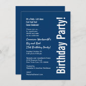 Invitation 21ème Budget blanc V101C de bleu marine (Devant / Derrière)