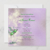 Invitation 21ème élégant vert rose (Dos)