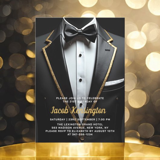 Invitation 21ème événement d'anniversaire Black and Gold de T