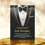 Invitation 21ème événement d'anniversaire Black and Gold de T<br><div class="desc">Célébrez dans le style avec cette Invitation d'anniversaire Black and Gold Tuxedo, exubérant élégance et sophistication. L'élégant arrière - plan noir et les touches dorées chatoyantes donnent le ton d'une affaire luxueuse, parfaite pour une célébration d'étape. Avec son design raffiné d'inspiration tuxedo, cette invitation capte l'essence d'une soirée classe remplie...</div>