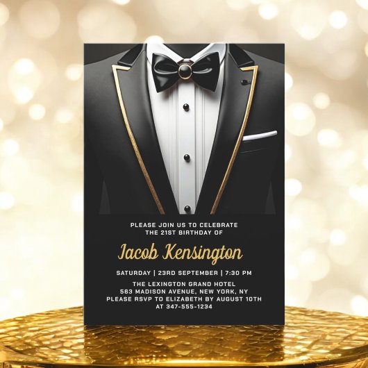 Invitation 21ème événement d'anniversaire Black and Gold de T