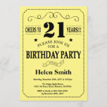 Invitation 21ème Noir et jaune d'invitation d'anniversaire<br><div class="desc">21ème Typographie noire et jaune d'invitation d'anniversaire. Arrière - plan noir et jaune. Anniversaire adulte. Anniversaire masculin d'hommes ou de femmes. Enfants garçon ou Madame Teen Teenage Bday Invite de fille. 13ème 15ème 16ème 18ème 20ème 21ème 30ème quarantième cinquantième soixantième soixante-dixième quatre-vingtième quatre-vingt-dixième 100th. Tout âge. Pour davantage de personnalisation,...</div>