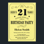 Invitation 21ème Noir et jaune d'invitation d'anniversaire<br><div class="desc">21ème Typographie noire et jaune d'invitation d'anniversaire. Arrière - plan noir et jaune. Anniversaire adulte. Anniversaire masculin d'hommes ou de femmes. Enfants garçon ou Madame Teen Teenage Bday Invite de fille. 13ème 15ème 16ème 18ème 20ème 21ème 30ème quarantième cinquantième soixantième soixante-dixième quatre-vingtième quatre-vingt-dixième 100th. Tout âge. Pour davantage de personnalisation,...</div>