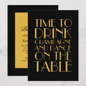 Invitation 21ème or d'invitation d'anniversaire des années (Devant / Derrière)